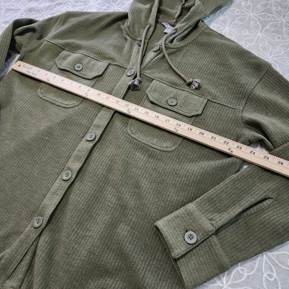 Natural Reflections Ribbed Button Front  Shacket - Picture 7 of 10
